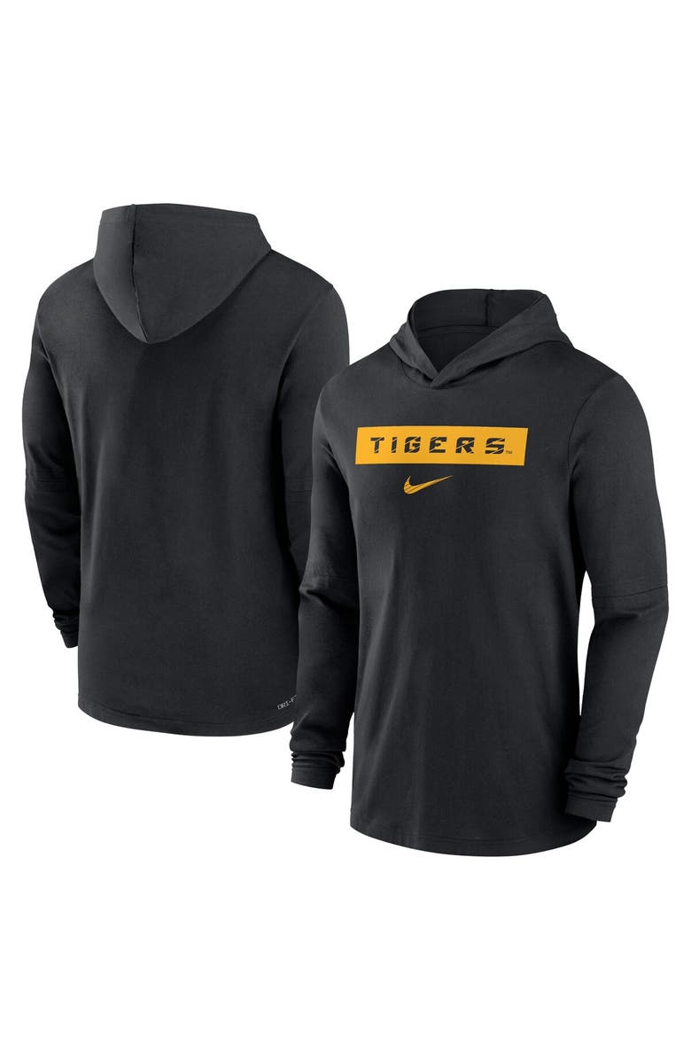 Nike Men's Nike Black LSU Tigers 2024 Sideline Hoodie Performance Long Sleeve T-Shirt, Main, color, 