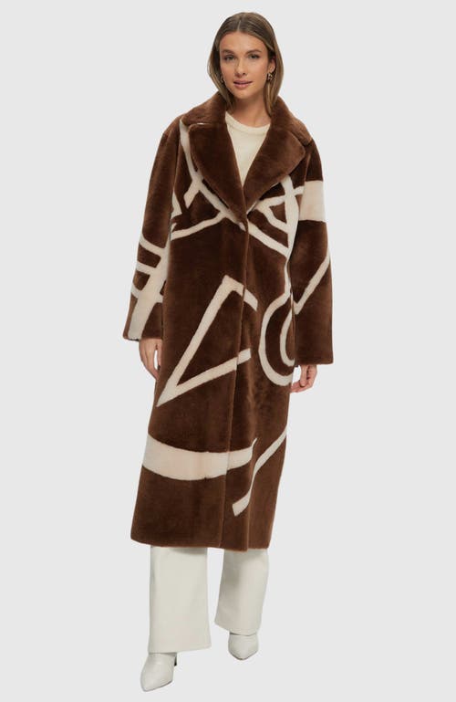 Gorski Shearling Lamb Coat With Intarsia