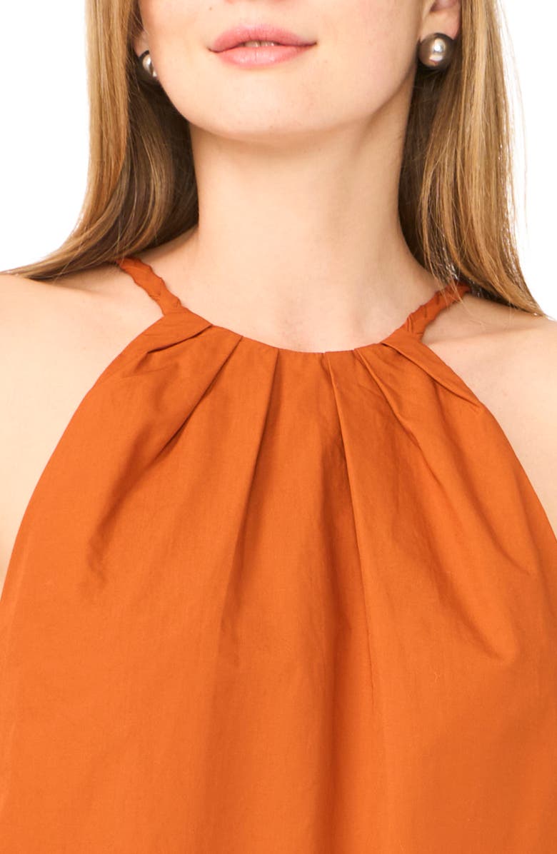 Parker Bubble Hem Halter Neck Top, Alternate, color, Rust