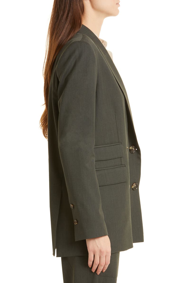 TWP Oversize Double Breasted Stretch Wool Blazer, Alternate, color, Military