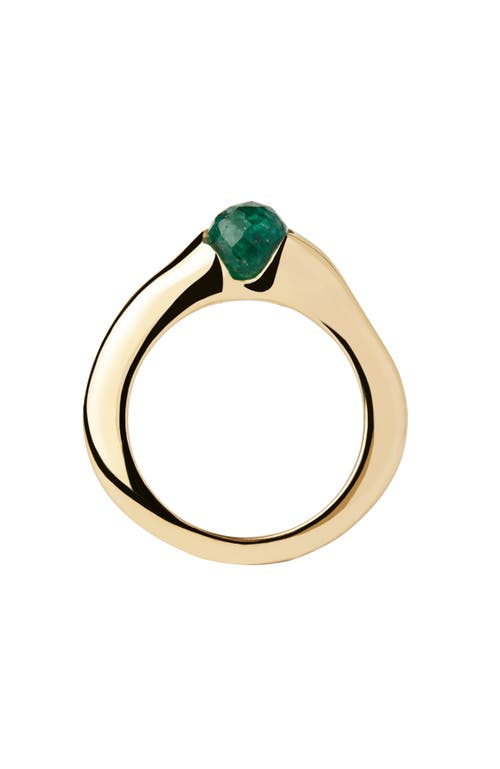 Pdpaola Oasis Ring In Green Aventurine