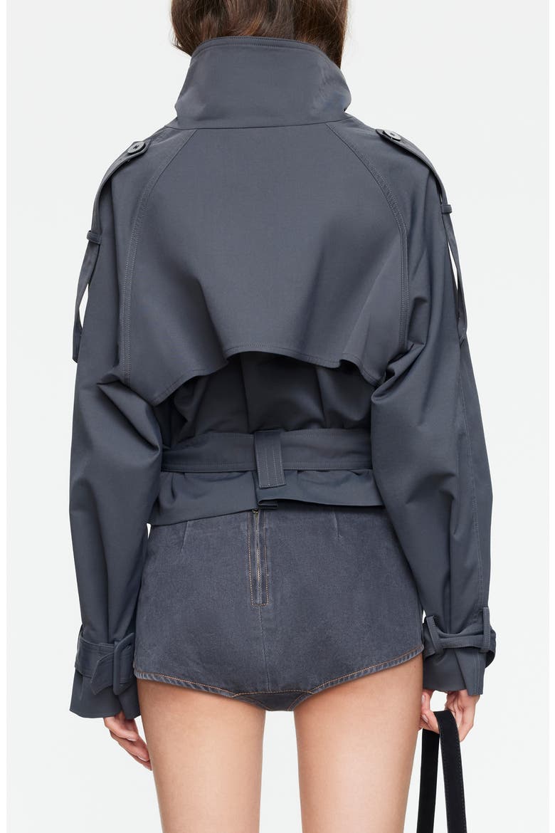 Blanc Crop Trench Coat, Alternate, color, SLATE