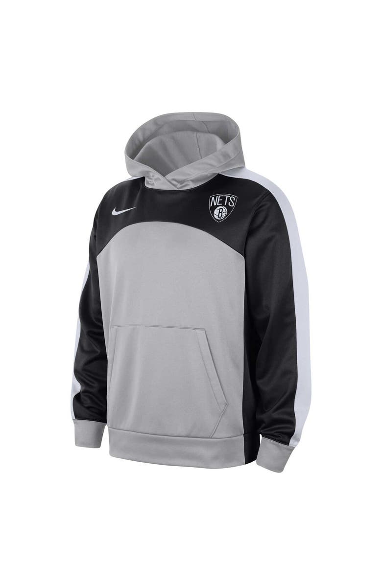 Nike Men's Nike Silver/Black Brooklyn Nets Authentic Starting Five Force Performance Pullover Hoodie, Alternate, color, Silver