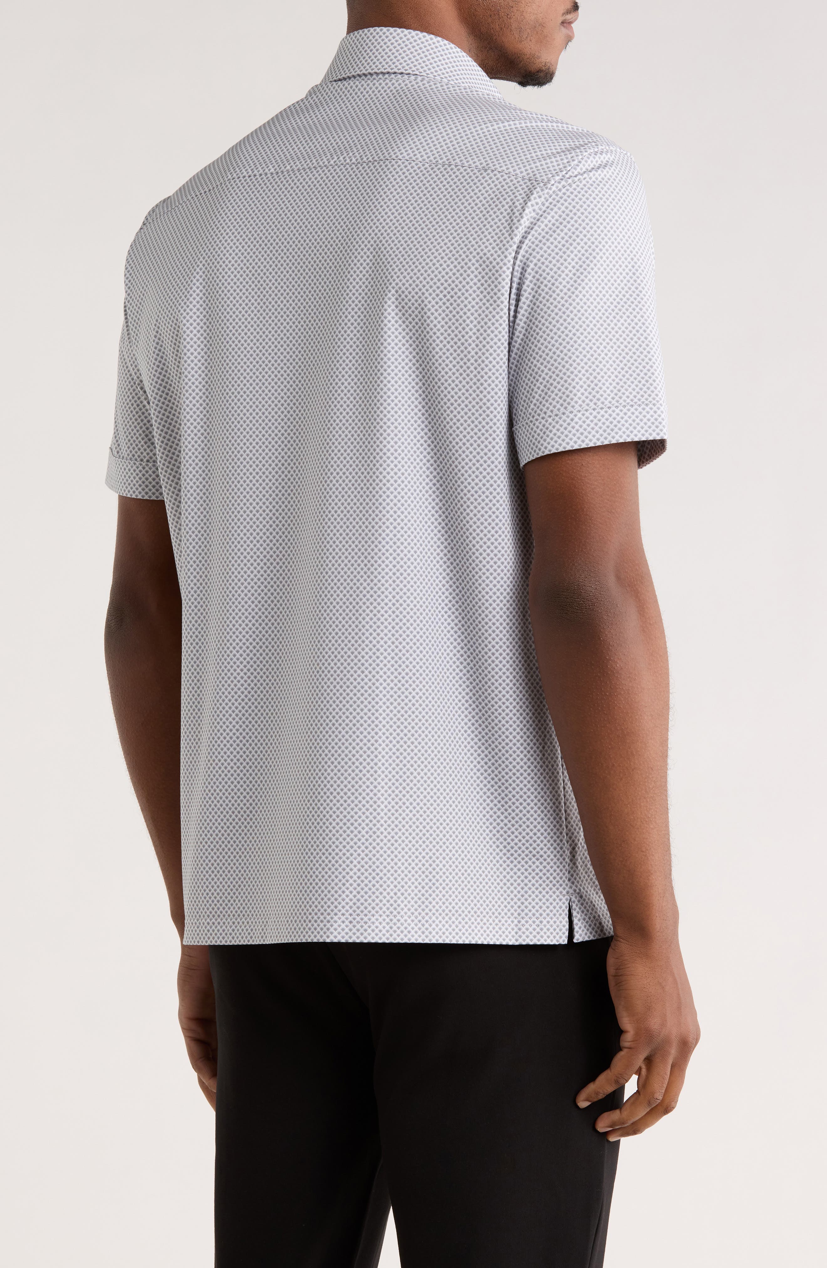 Print Short Sleeve Button-Up Shirt - image 2