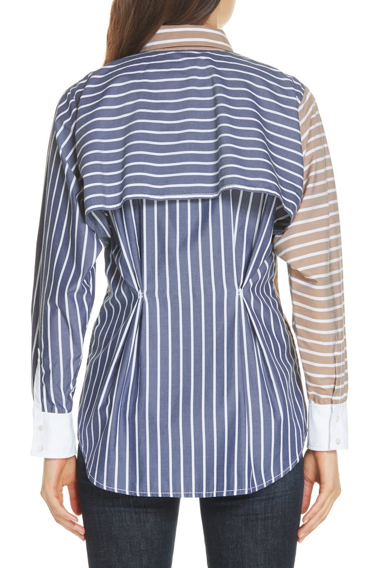 Colorblock Stripe Shirt, Alternate, color, NAVY KHAKI