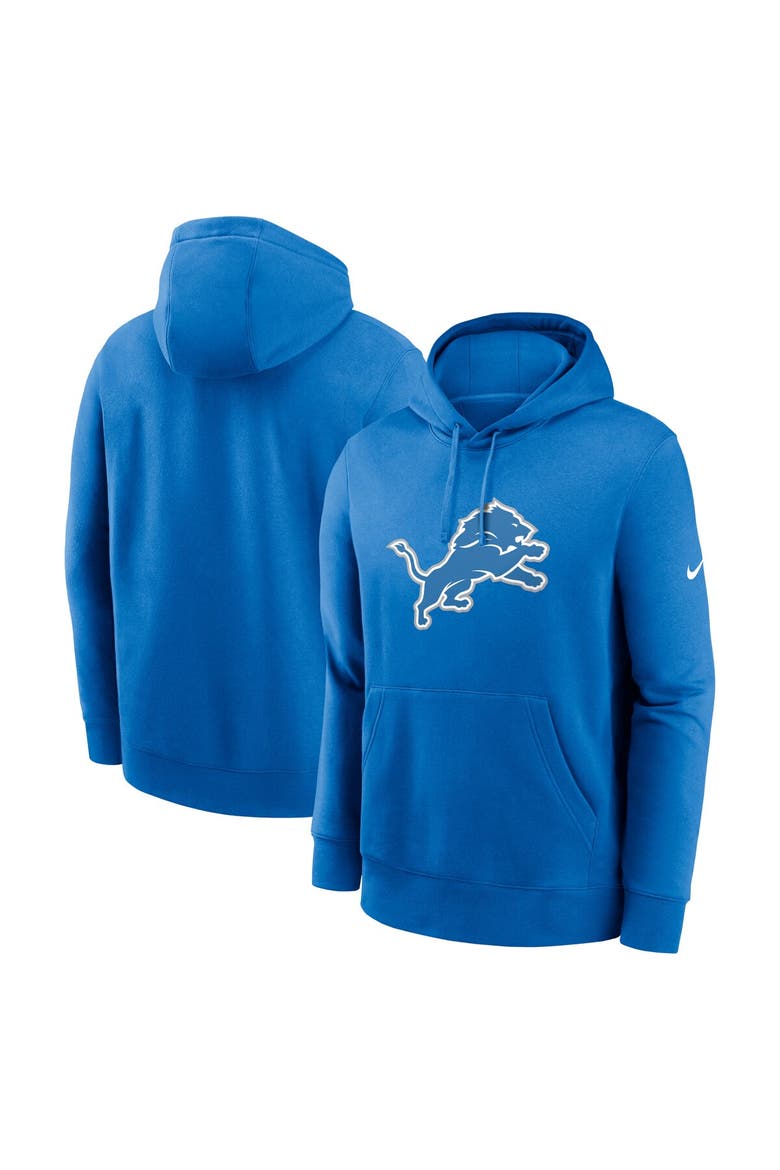 Men's Nike Blue Detroit Lions Club Logo Pullover Hoodie, Main, color, Blue