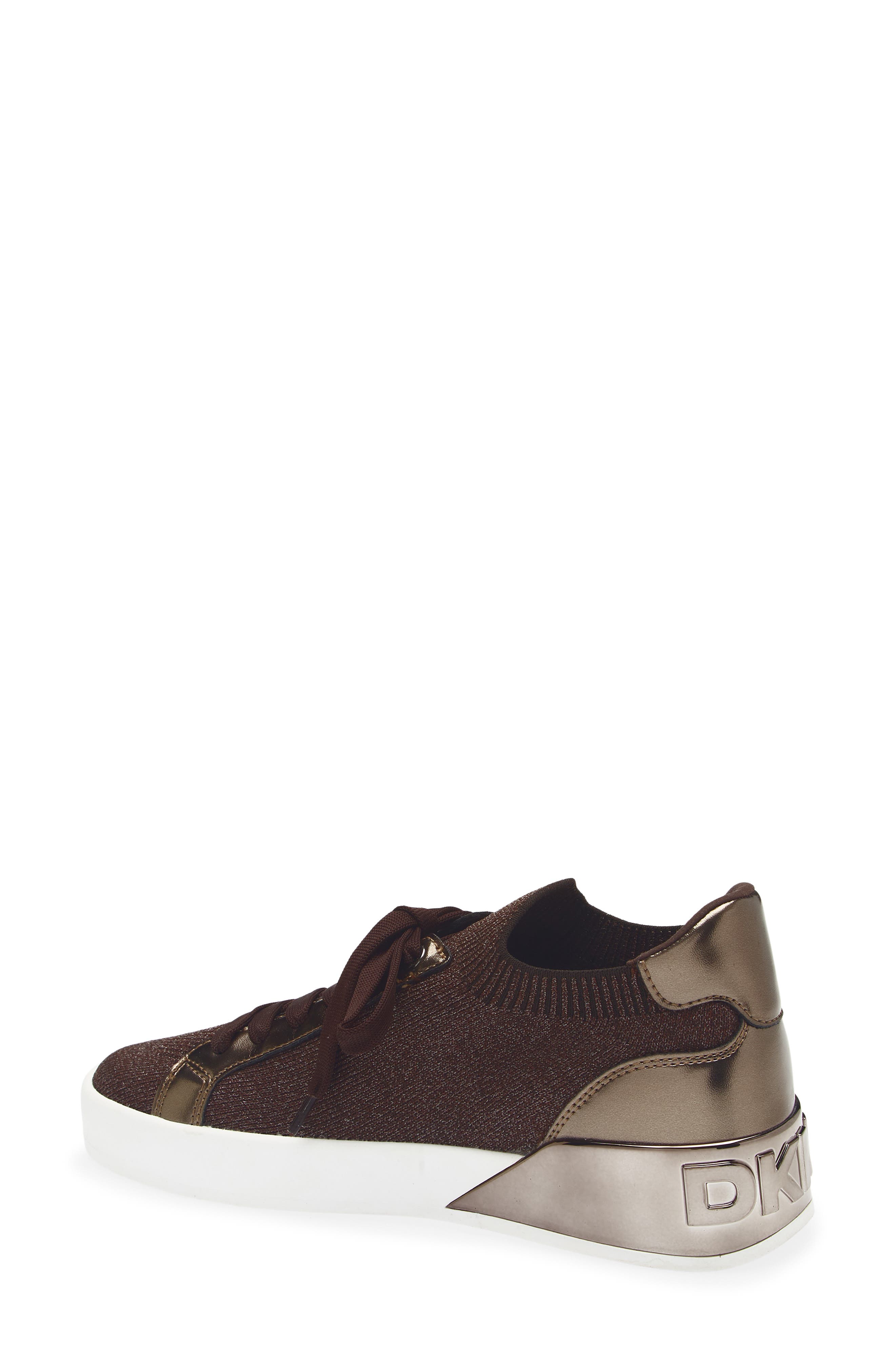 DKNY Mallory Knit Sneaker, Alternate, color, Brown