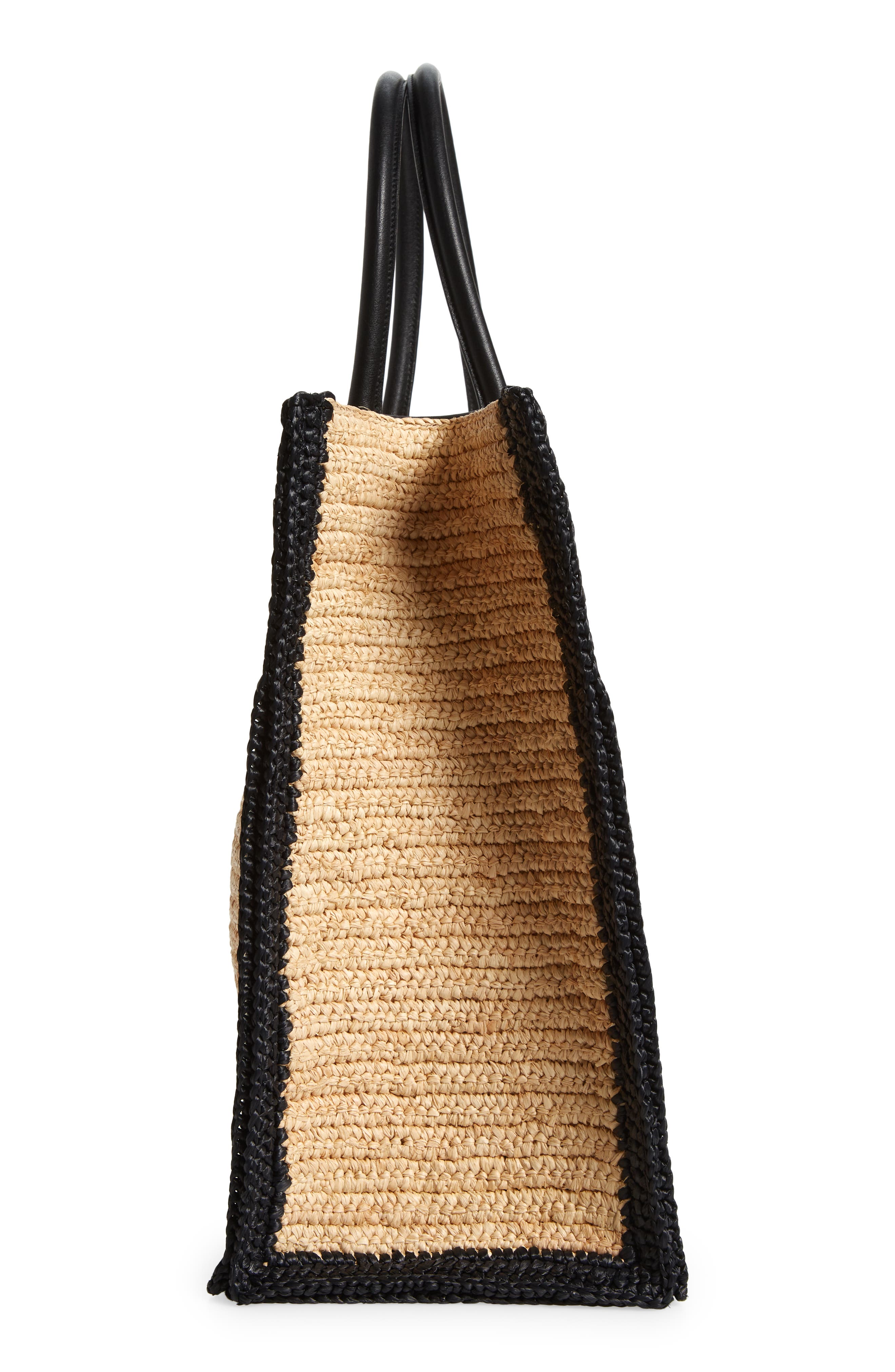 Saint Laurent Large Rive Gauche Logo Woven Tote, Alternate, color, 