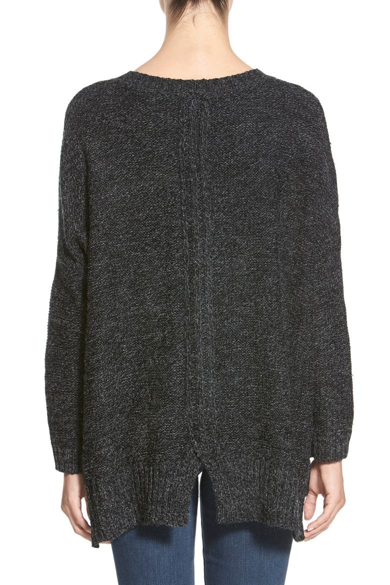 Cable Knit Sweater, Alternate, color, CHARCOAL