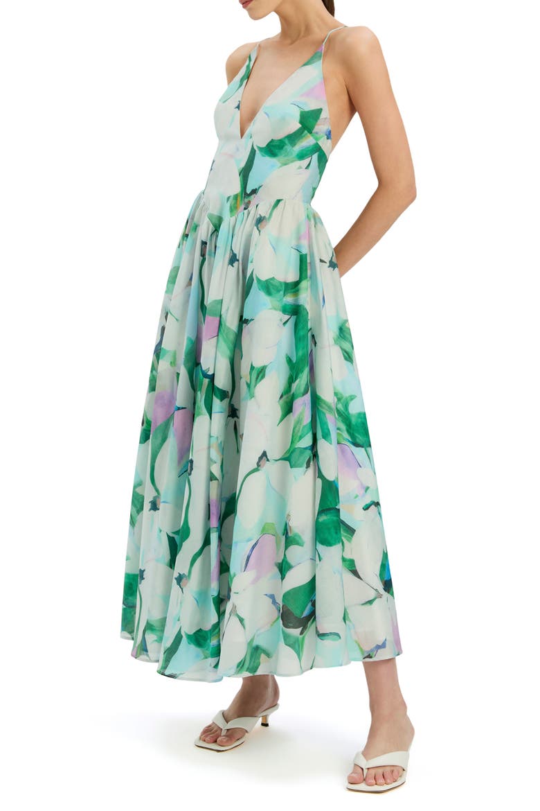 Arletha Floral Maxi Dress, Alternate, color, GREEN FLORAL