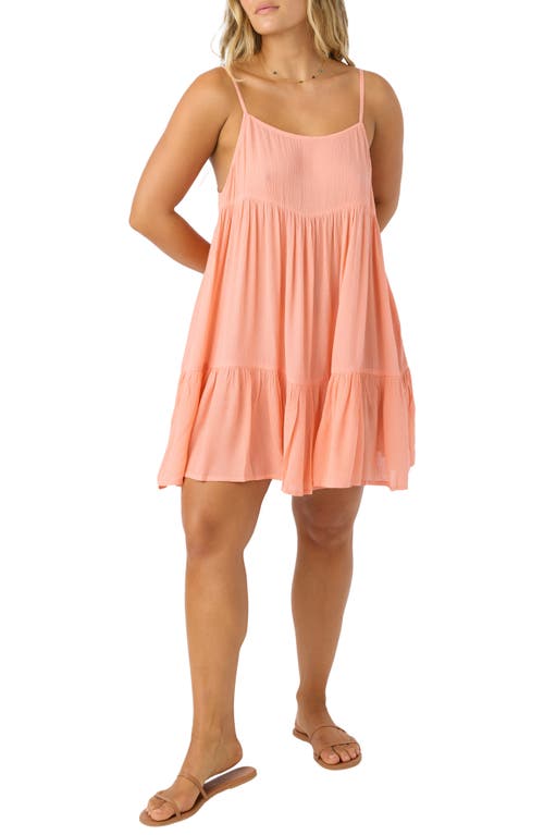 O'neill Women's Saltwater Solids Rilee Crinkle Cover-up Mini Dress In Desert Flower