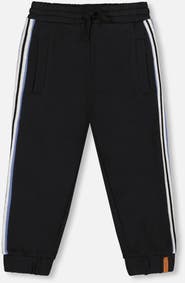 Deux par Deux Fleece Sweatpants with Side Stripes