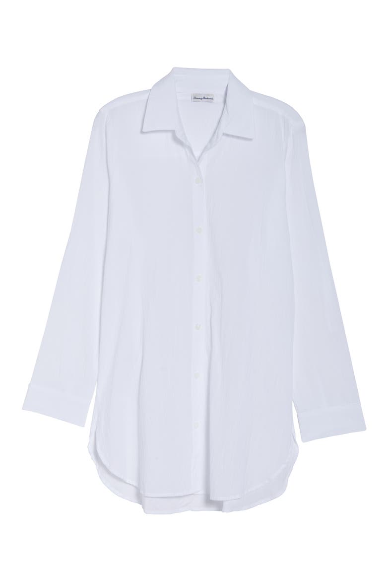 Boyfriend Shirt Cover-Up, Alternate, color, WHITE