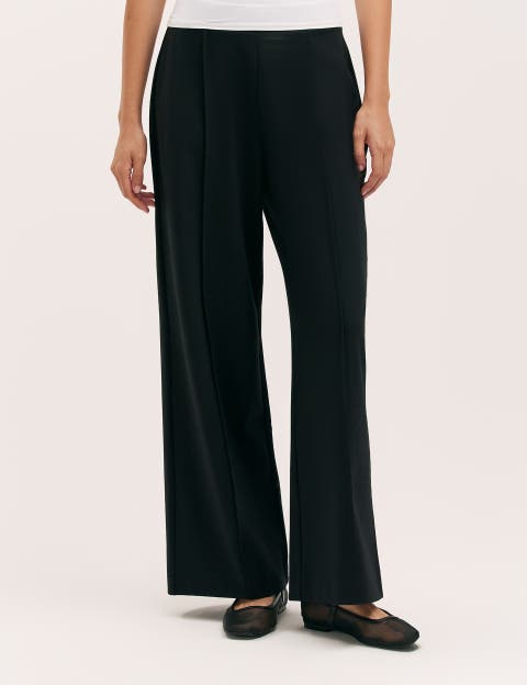 Caryl Ponte Jersey Wide Leg Trousers