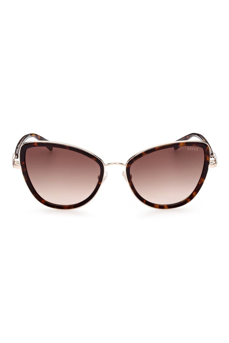 57mm Gradient Cat Eye Sunglasses, Main, color, HAVANA/ OTHER/ GRADIENT BROWN