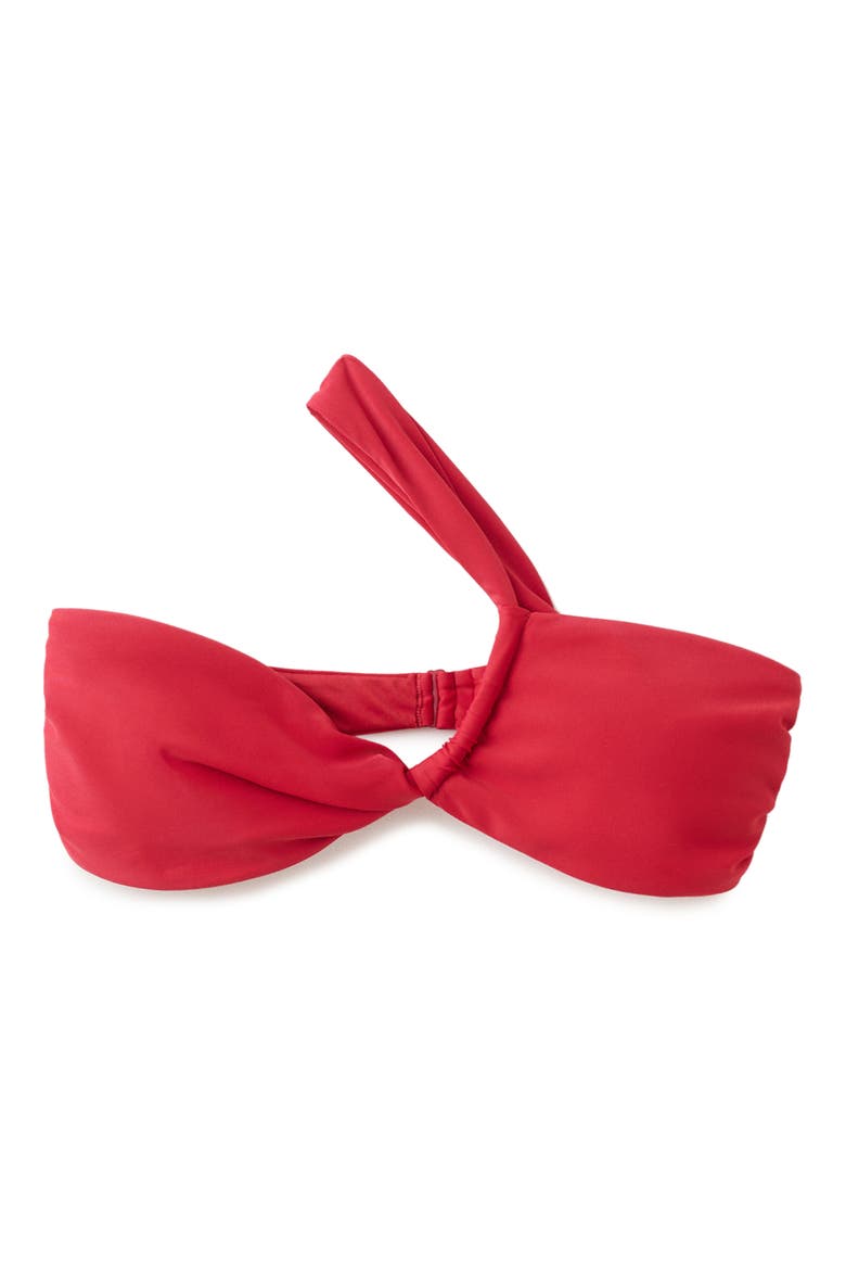 Asymmetric Bandeau Bikini Top, Main, color, RED