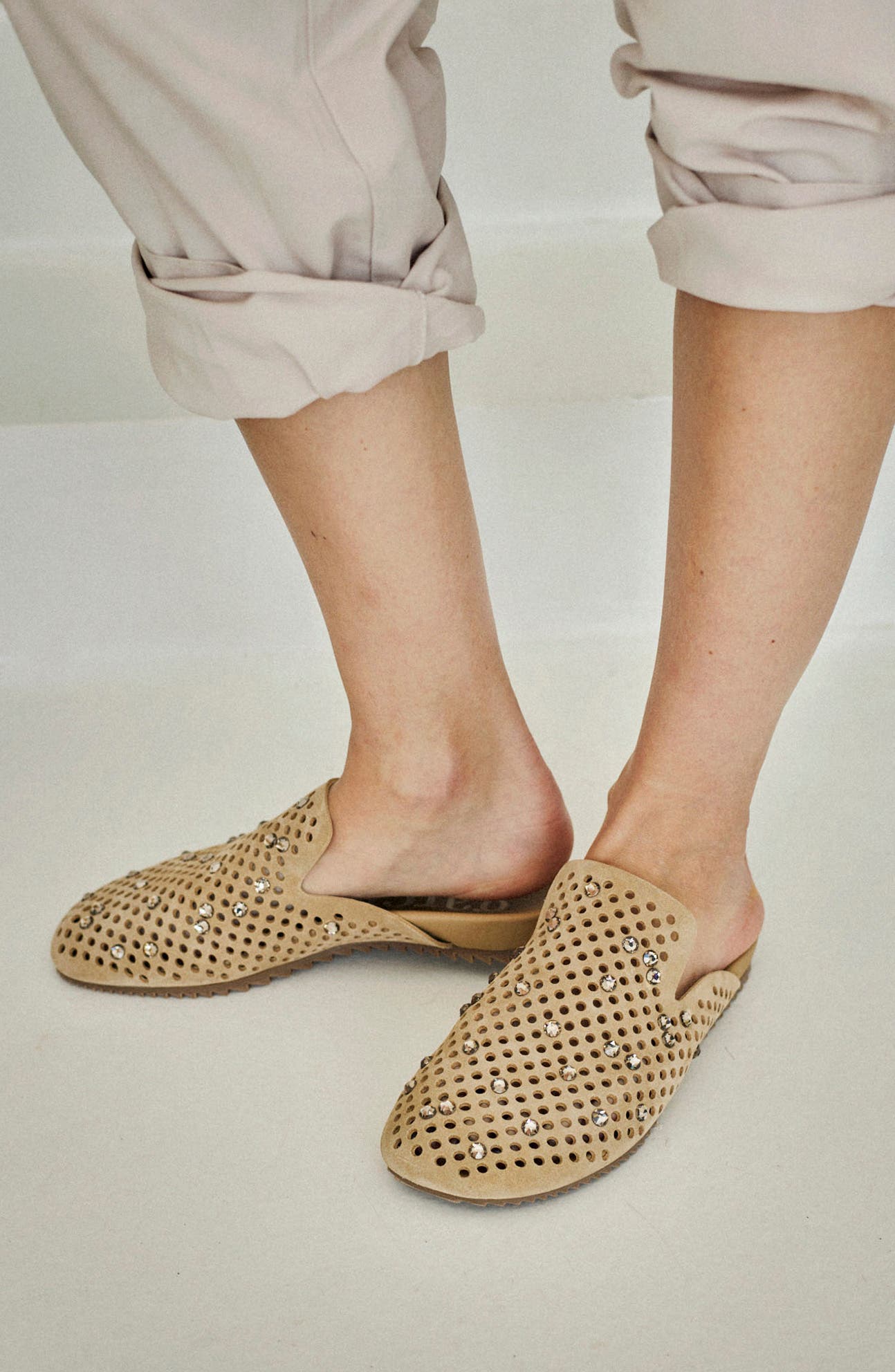 Braidy Studded Mule, Alternate, color, DIJON CASTORO-GREIGE