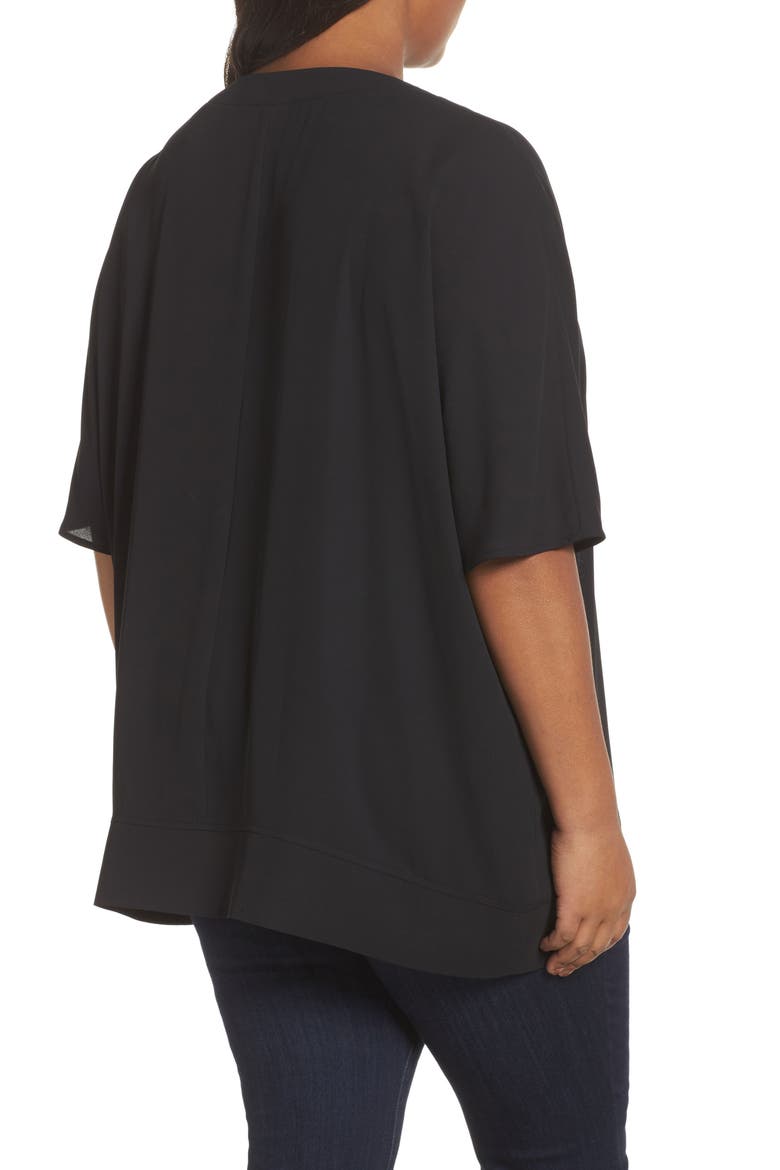 V-Neck Top, Alternate, color, BLACK