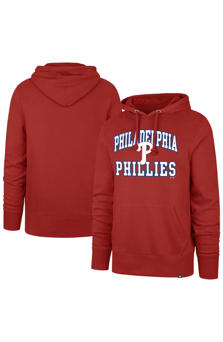 '47 Men's '47 Red Philadelphia Phillies Big & Tall Velocity Fleece Pullover Hoodie, Main, color, Red