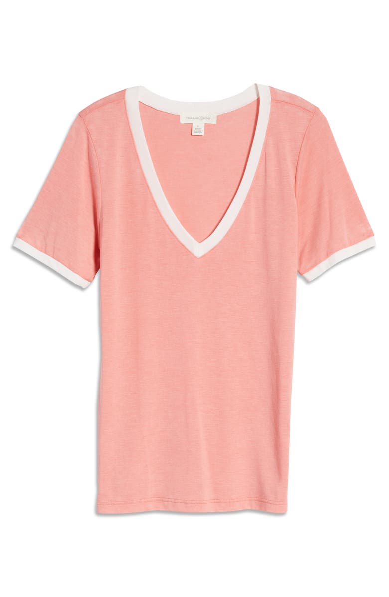 Treasure & Bond Ringer V-Neck T-Shirt, Alternate, color, 