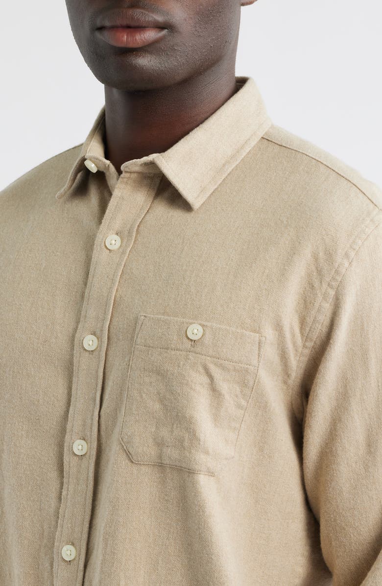Pendleton Fremont Solid Flannel Button-Up Shirt, Alternate, color, Tan Heather