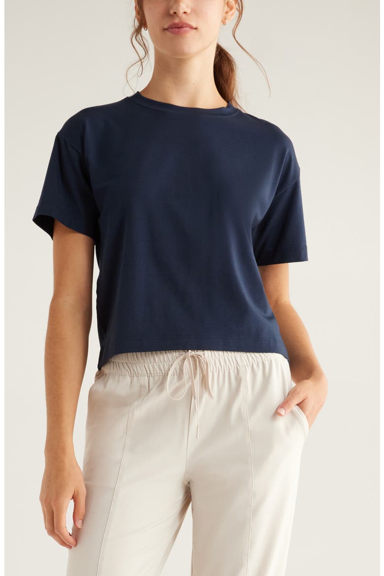 New Take Crewneck T-Shirt, Main, color, NAVY SAPPHIRE