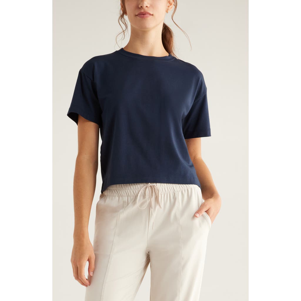 Zella New Take Crewneck T-shirt In Blue