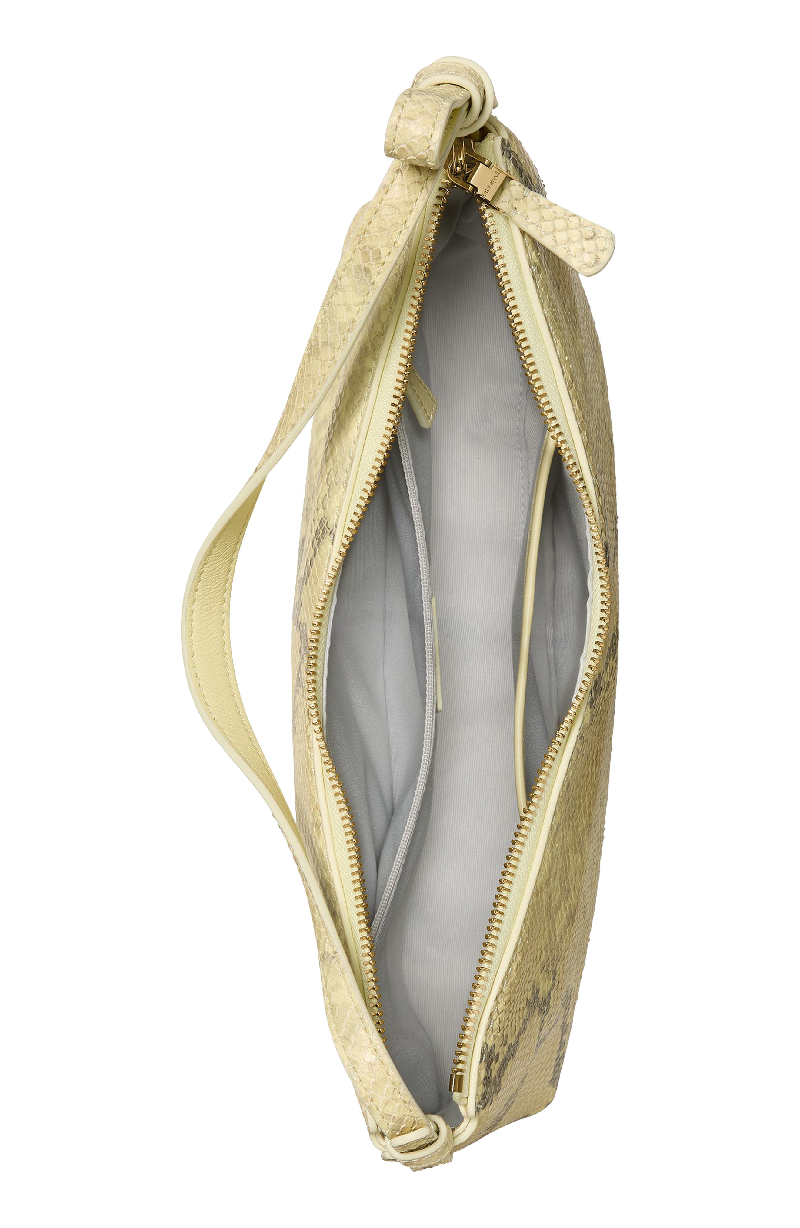 Kate Spade New York loop snakeskin-embossed leather shoulder bag, Alternate, color, 