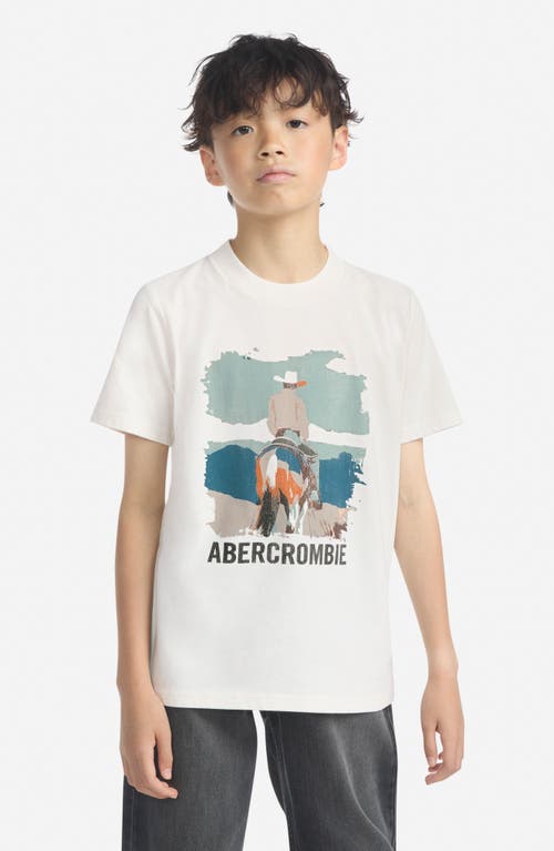 Abercrombie Kids Kids' Back Trail Cotton Graphic T-shirt In White
