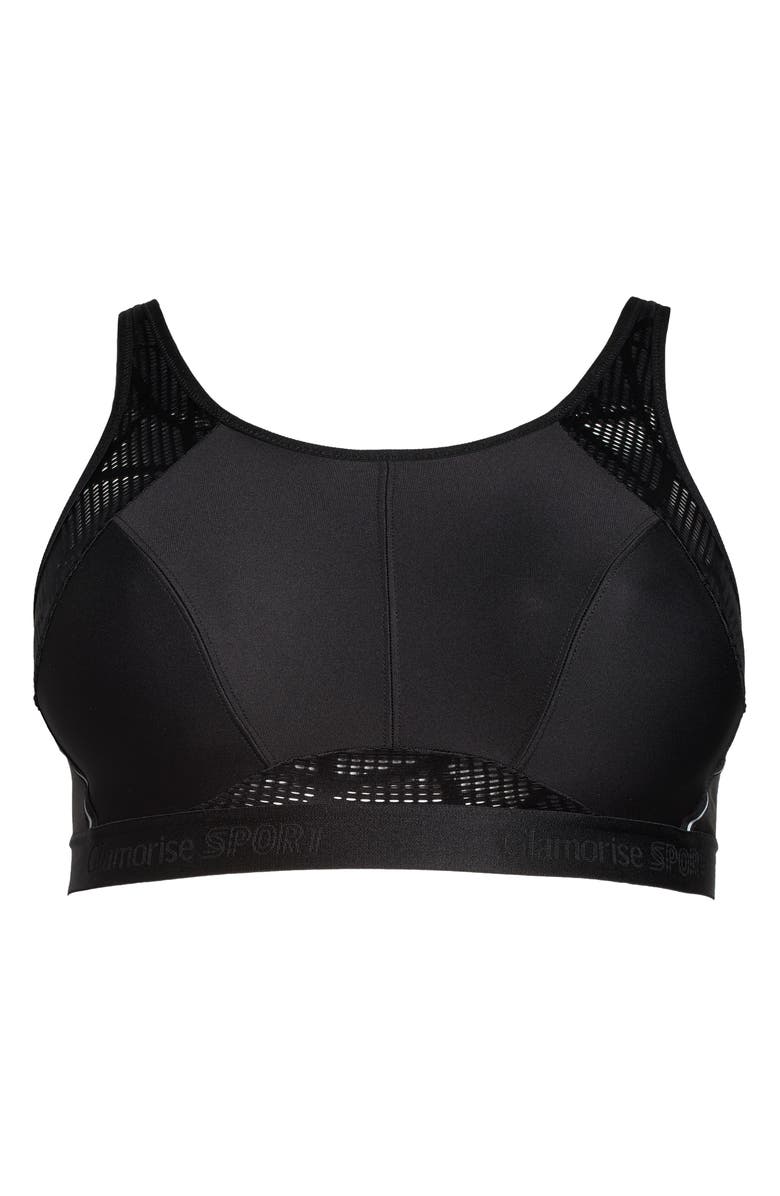 Glamorise No-Sweat Full Figure Mesh Sports Bra, Alternate, color, Black