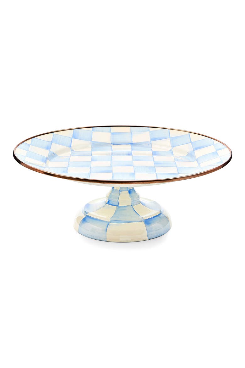 Sky Check Small Pedestal Platter, Main, color, SKY CHECK