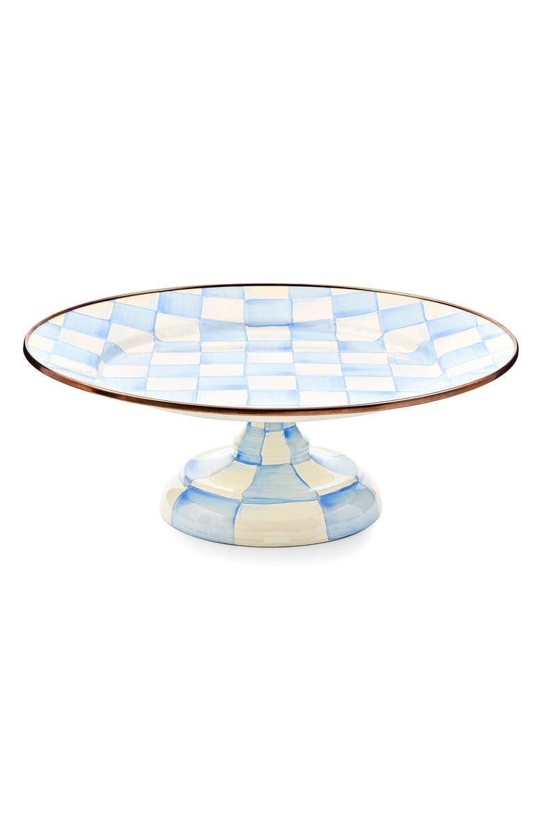 MACKENZIE CHILDS Sky Check Small Pedestal Platter, Main, color, Sky Check