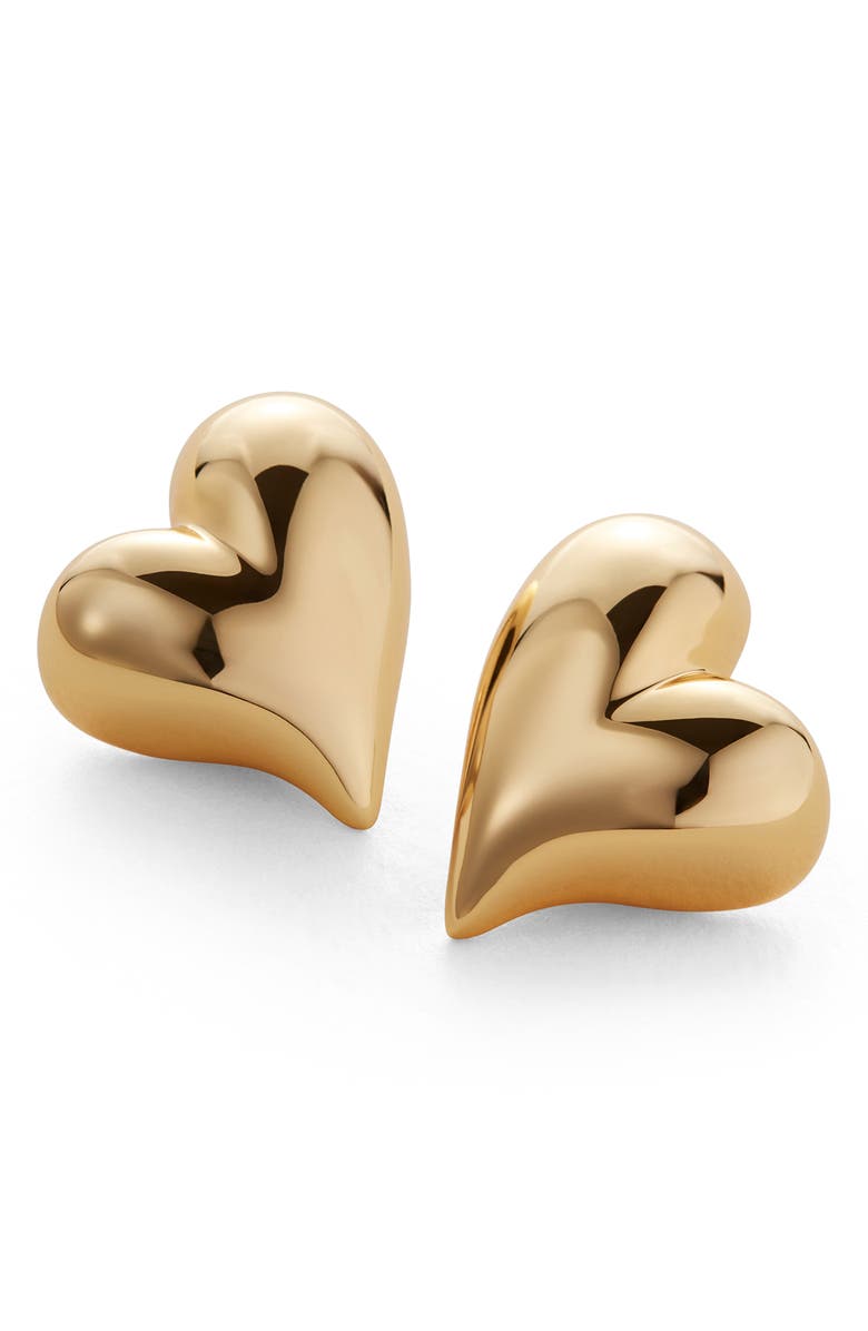JENNY BIRD Art Heart Button Stud Earrings, Main, color, High Polish Gold