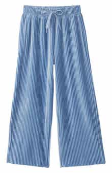 Kids' Pleated Velour Wide Leg Pants