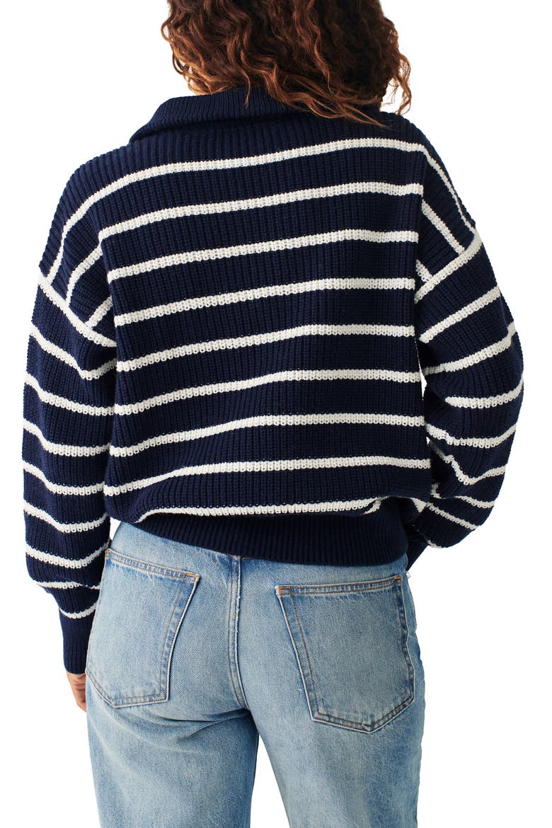 Mariner Stripe Quarter Zip Sweater, Alternate, color, NAVY MULTI