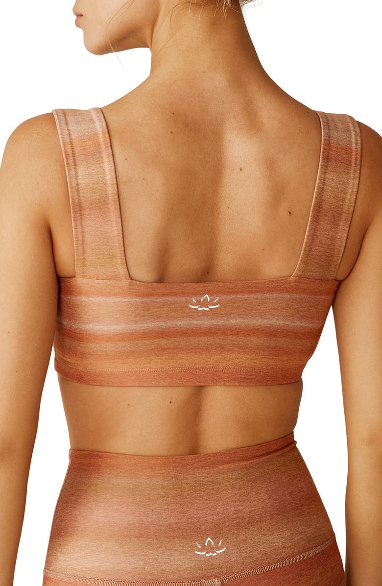 Beyond Yoga Softmark Squared Neck Sports Bra, Alternate, color, Ombre Stripe
