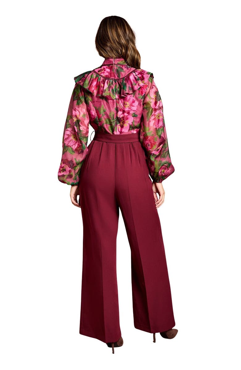 Coast Organza Blouse Jumpsuit, Alternate, color, Plum
