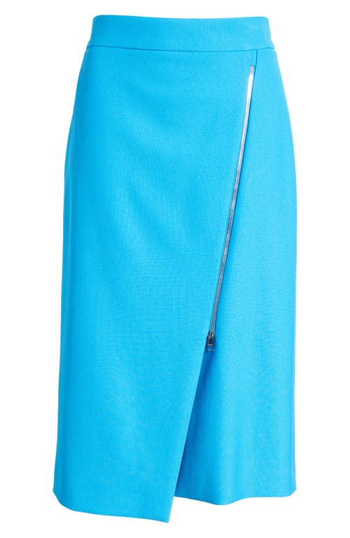 Hugo Boss Boss Vemboka Asymmetric Zip Pencil Skirt In Brilliant Blue