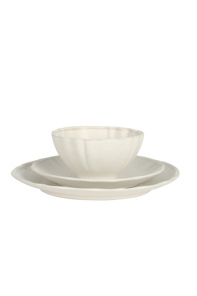 Vista Rossio 12-Piece Scalloped Edge Stoneware Dinnerware Set, Alternate, color, White