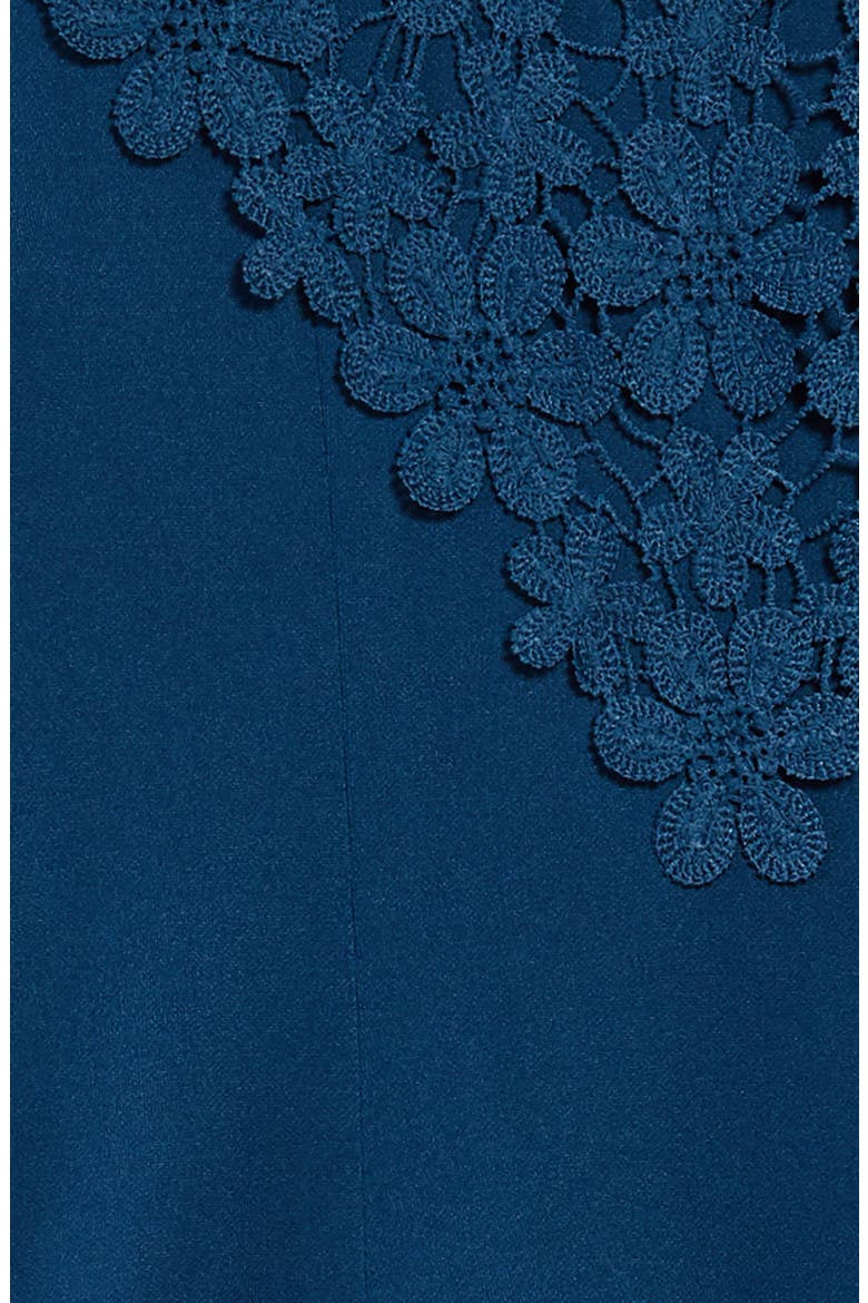 Embroidered Lace Fit & Flare Dress, Alternate, color, TEAL