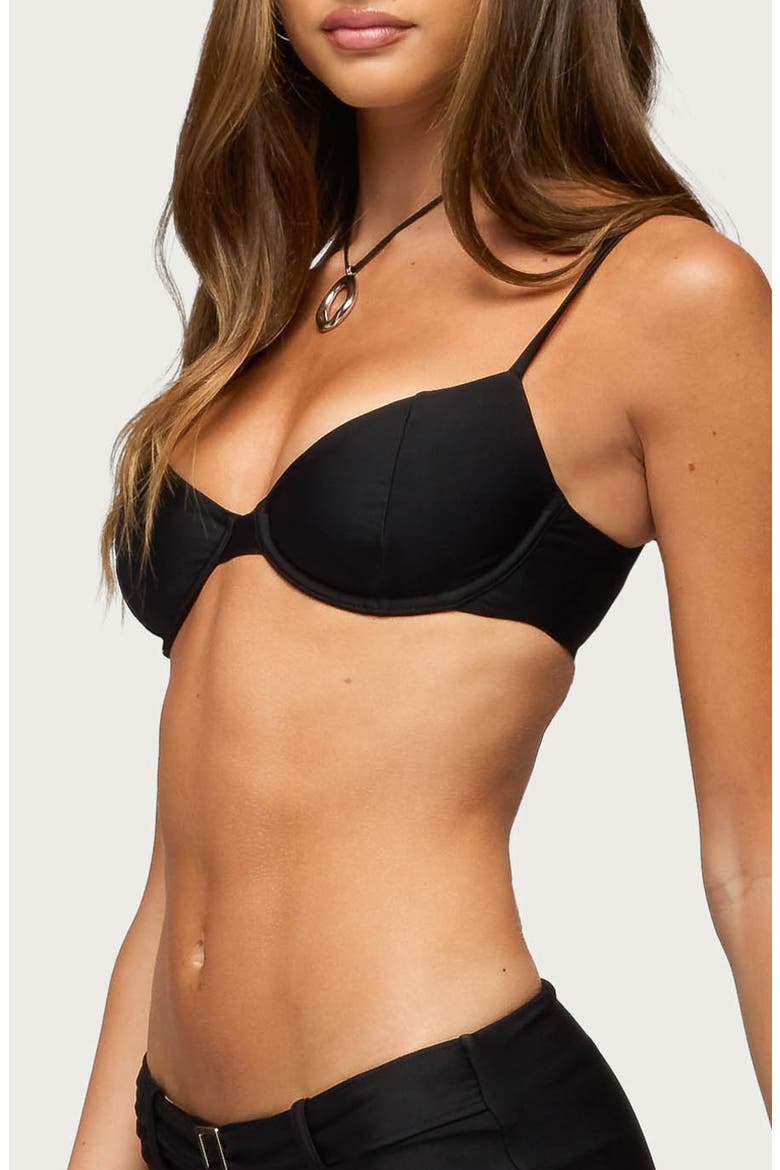 Carolynne Underwire Bikini Top, Alternate, color, BLACK
