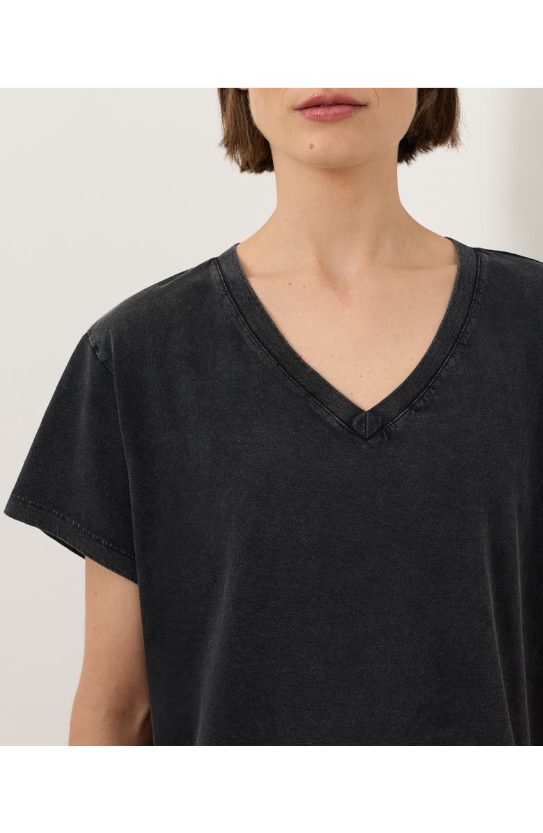 Pact Organic Cotton Vintage Jersey V-Neck Tee, Alternate, color, Washed Black