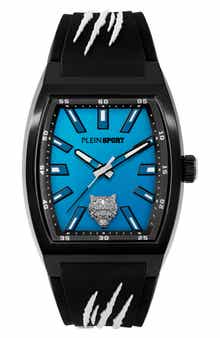 PLEIN SPORT Three-Hand Quartz Silicone Strap Watch, 40mm