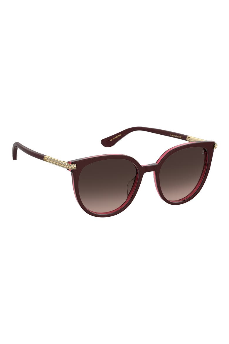55mm Gradient Square Sunglasses, Alternate, color, BURGUNDY PINK/ BROWN SF