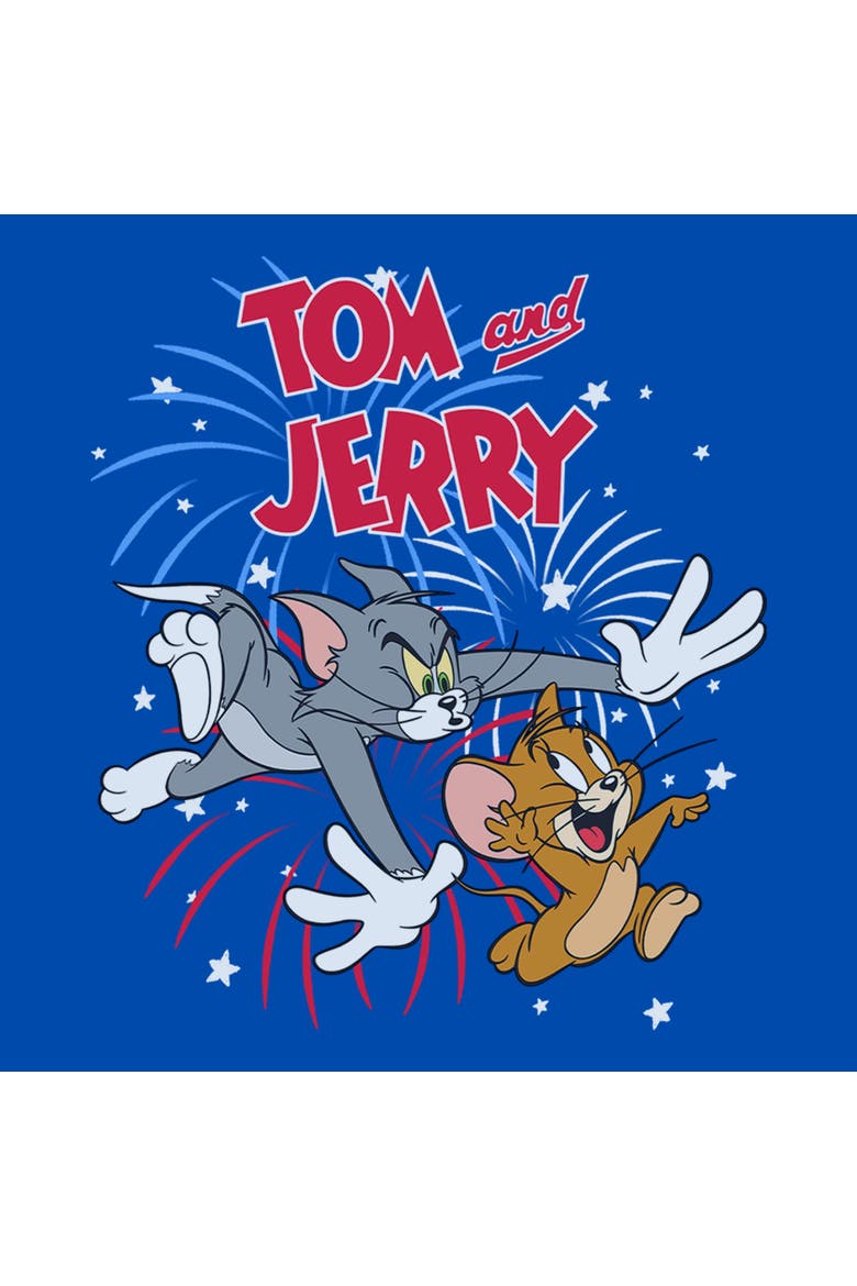 Boy's Tom and Jerry Fireworks Celebration Duo  Graphic T-Shirt, Alternate, color, Royal Blue