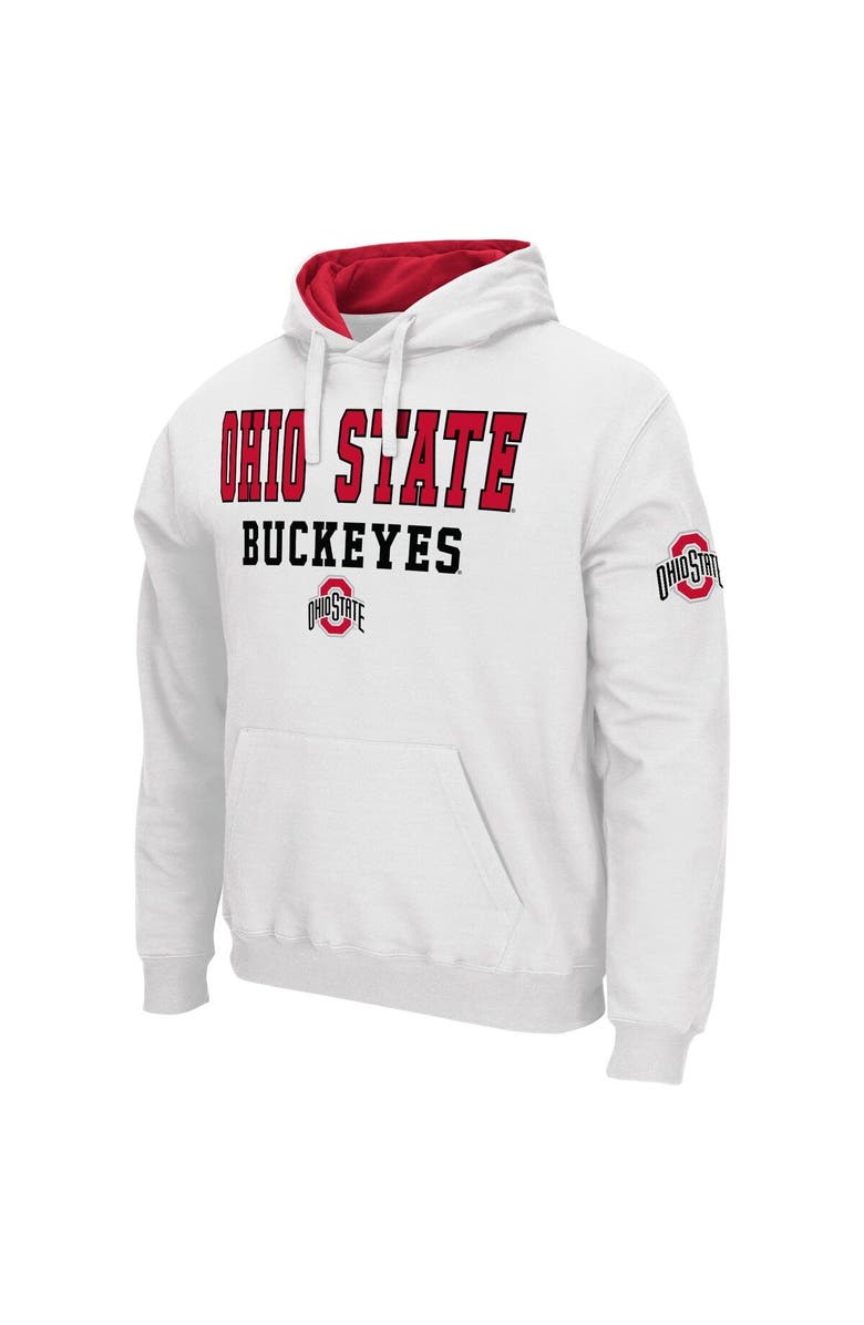 COLOSSEUM Men's Colosseum White Ohio State Buckeyes Sunrise Pullover Hoodie, Alternate, color,