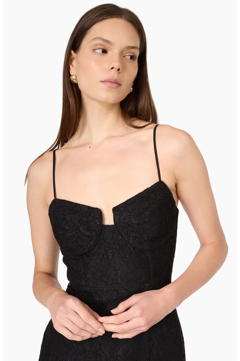 Sipsy Lace Midi Dress, Alternate, color, BLACK