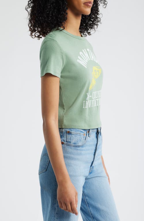 Junk Food Montauk Cross Country Cotton Graphic Baby Tee In Green