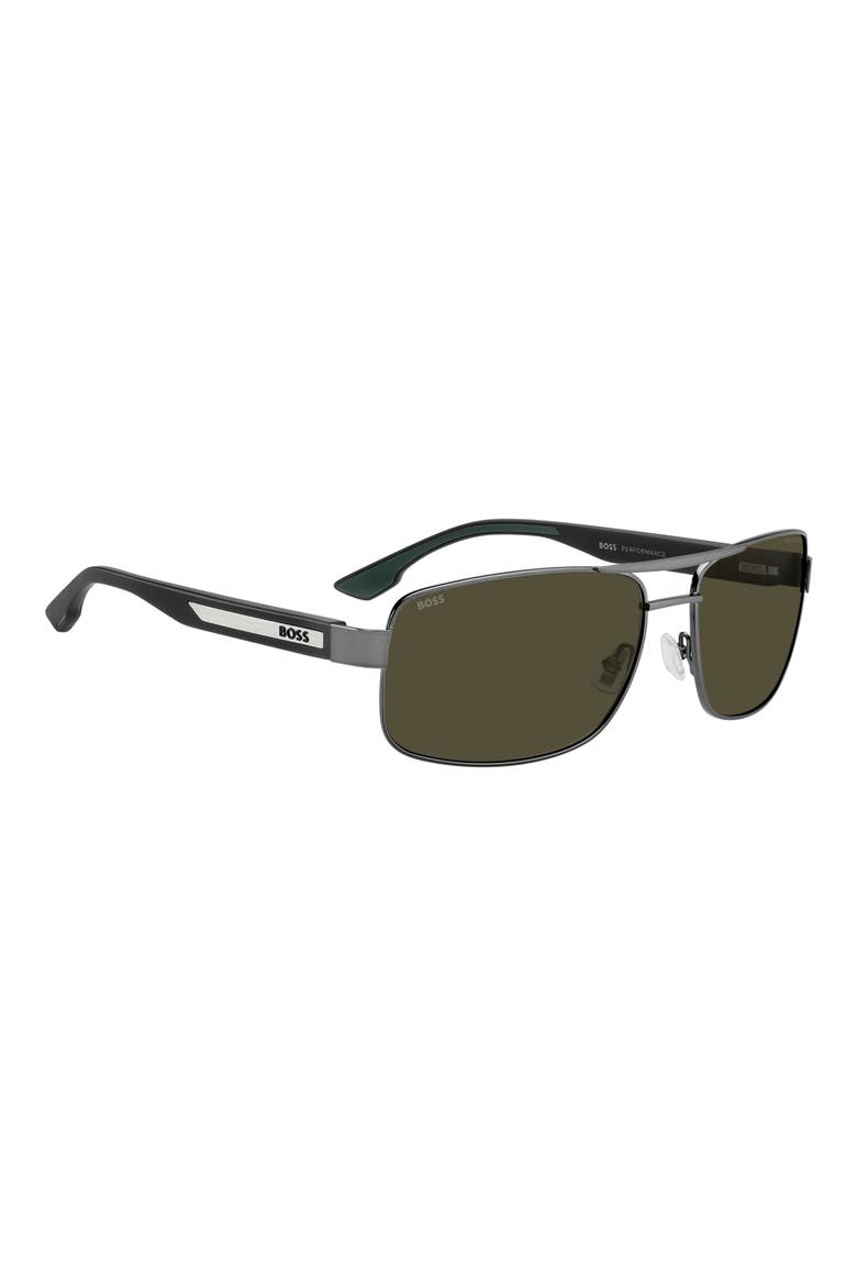62mm Navigator Sunglasses, Alternate, color, DARK RUTHENIUM/ GREEN
