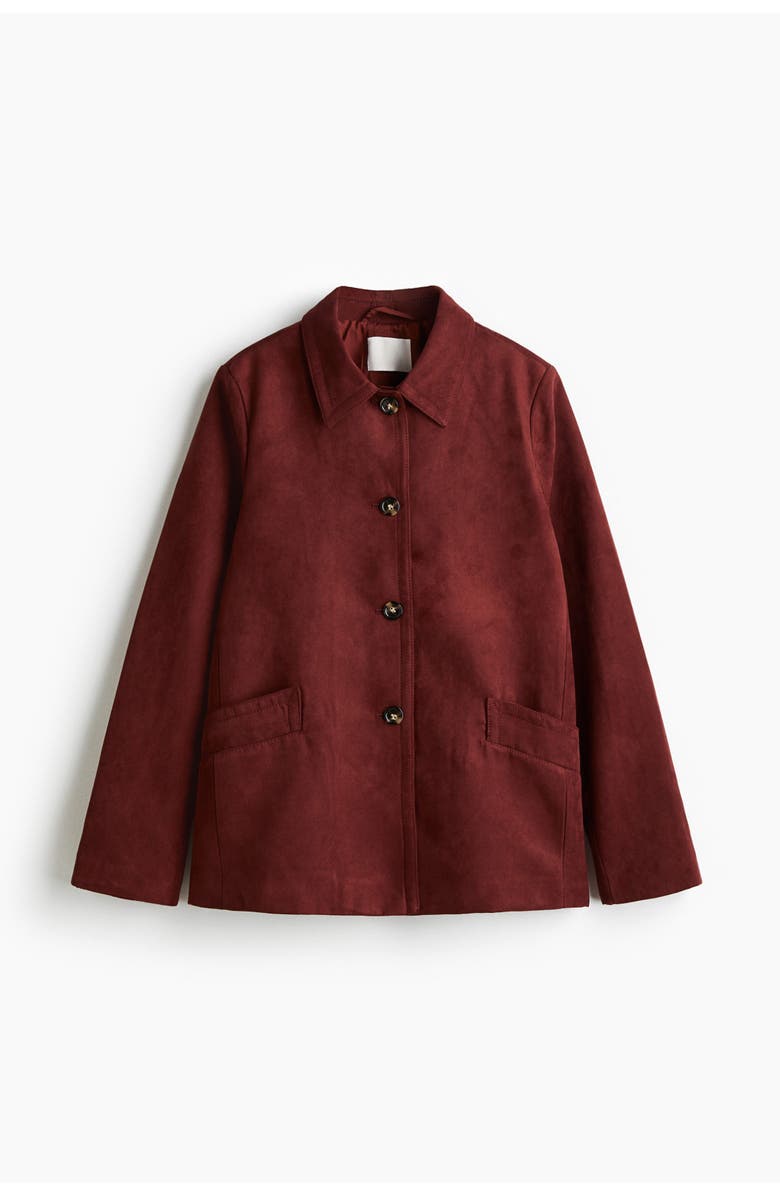 H&M Collared Jacket, Alternate, color, Dark Red
